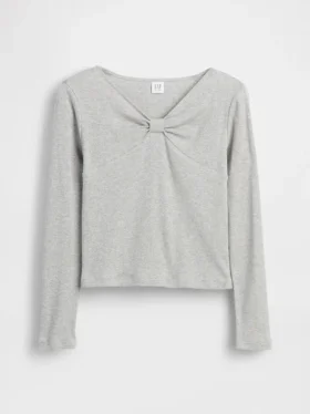 Kinder-T-shirt met strik in de hals
