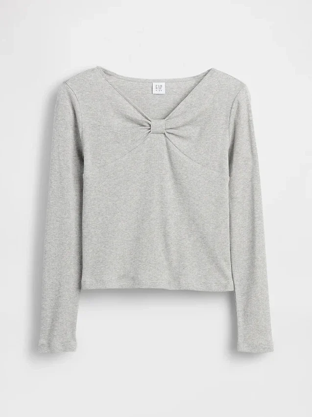 Kinder-T-shirt met strik in de hals