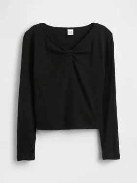 Kinder-T-shirt met strik in de hals