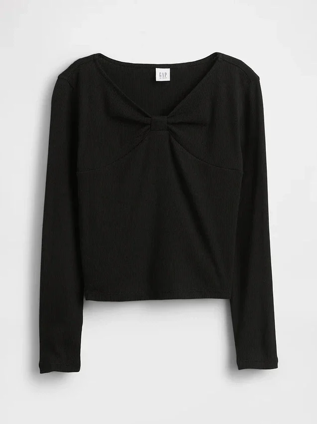 Kinder-T-shirt met strik in de hals