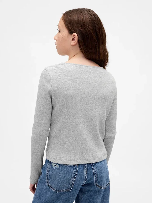 Kinder-T-shirt met strik in de hals