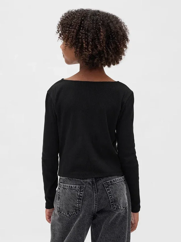 Kinder-T-shirt met strik in de hals