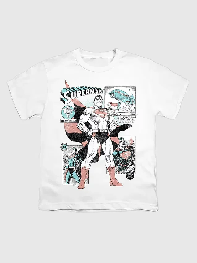 Kinder-T-shirt met Superman-stripverhaalafbeeldingen