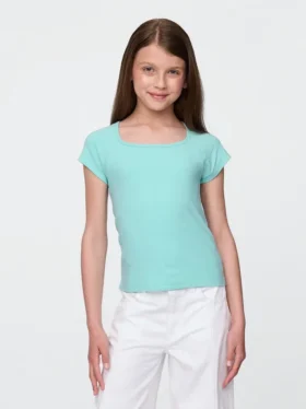 Kinder-T-shirt met vierkante hals