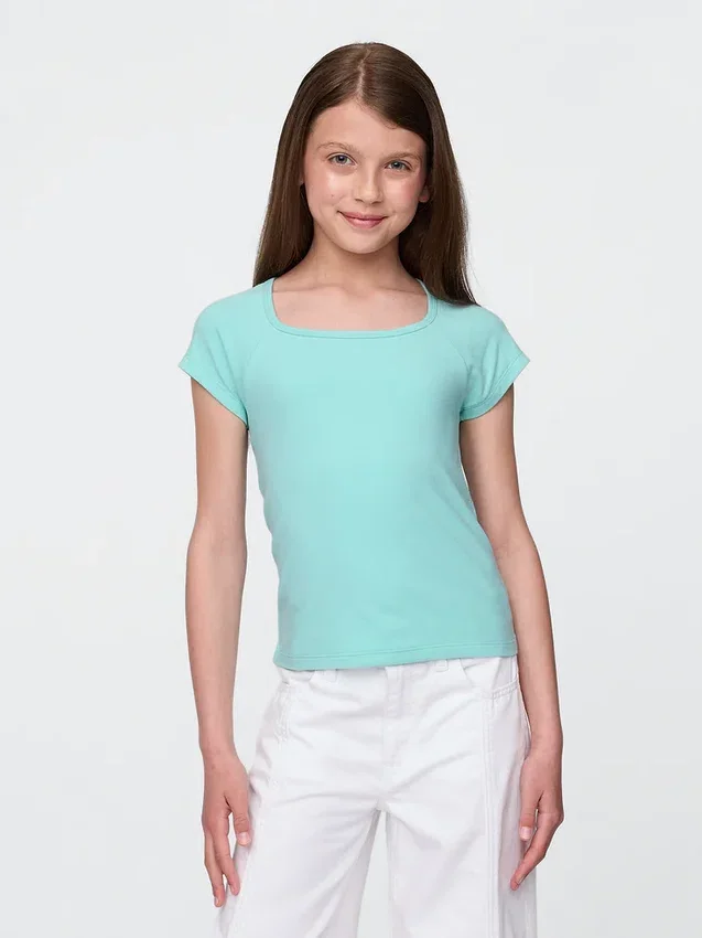 Kinder-T-shirt met vierkante hals