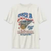 Kinder-T-shirt met vintage basketbalprint