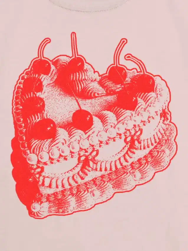 Kinder-T-shirt met ‘Vintage Heart Cake’-print