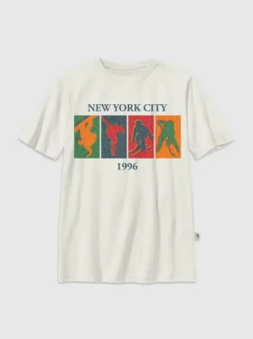 Kinder-T-shirt met vintage-print 'Wintersport'