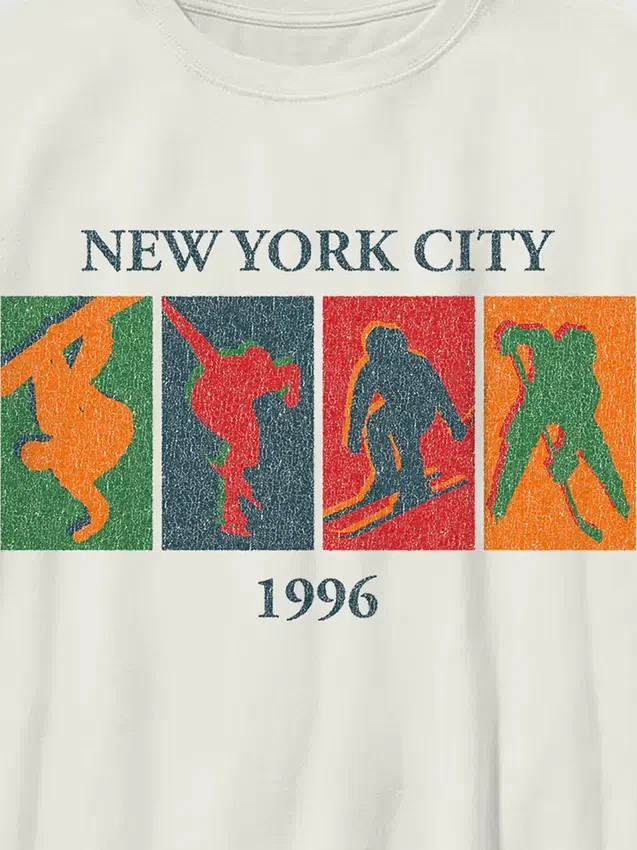 Kinder-T-shirt met vintage-print 'Wintersport'