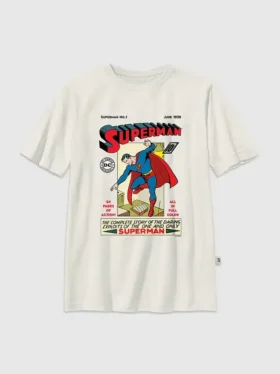 Kinder-T-shirt met vintage Superman-stripafbeelding
