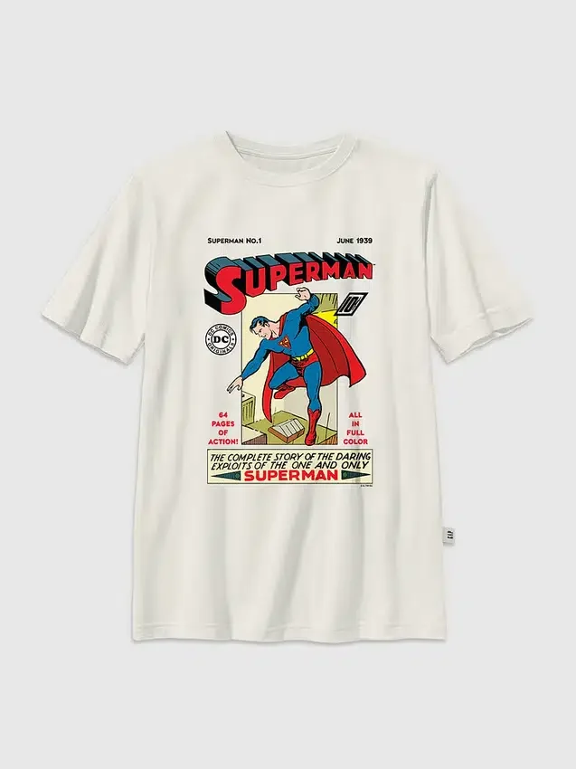 Kinder-T-shirt met vintage Superman-stripafbeelding