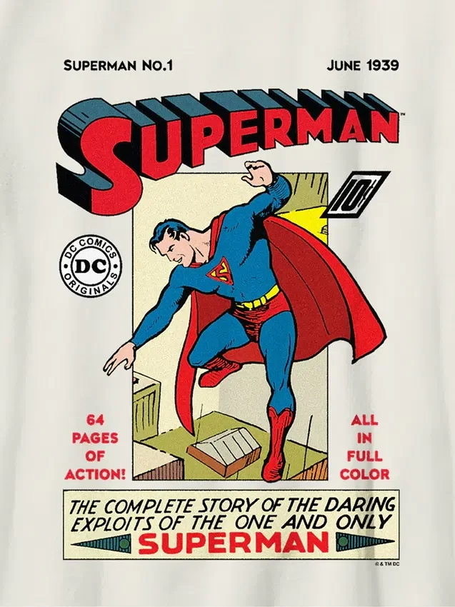 Kinder-T-shirt met vintage Superman-stripafbeelding