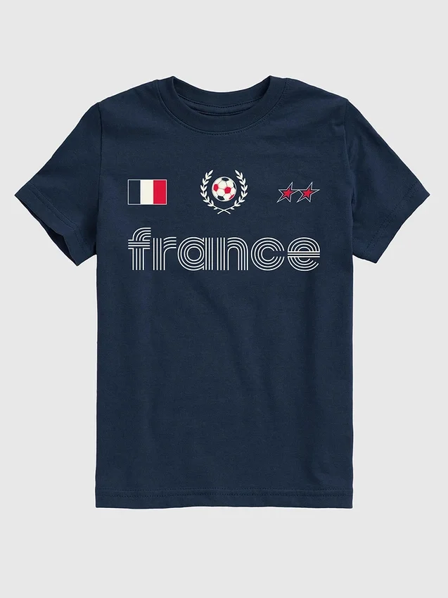 Kinder-T-shirt met voetbalshirt-print (Frankrijk)