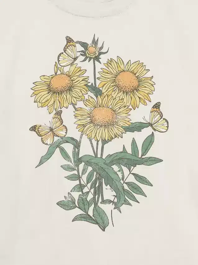 Kinder-T-shirt met zonnebloemenprint
