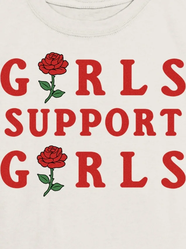 Kinder-T-shirt voor meisjes met ‘Support Girls’-print