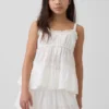 Kinder-tanktop met gelaagde eyelet-details