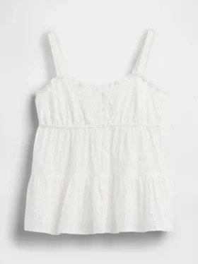 Kinder-tanktop met gelaagde eyelet-details