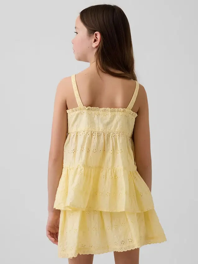 Kinder-tanktop met gelaagde eyelet-details