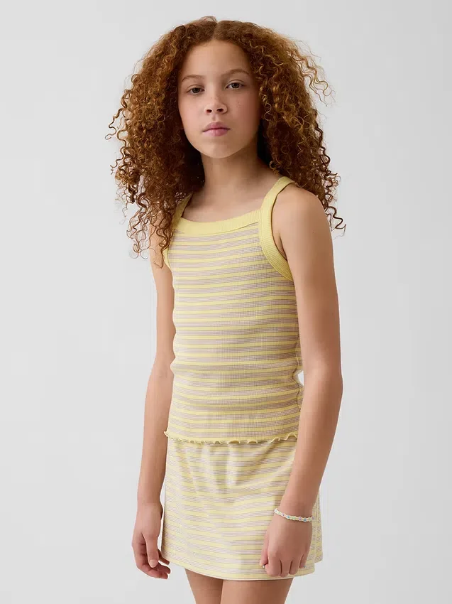 Kinder-tanktop met geribde stof en vierkante hals