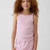 Kinder-tanktop met geribde stof en vierkante hals