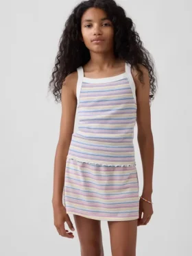 Kinder-tanktop met geribde stof en vierkante hals