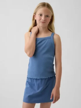 Kinder-tanktop met geribde stof en vierkante hals