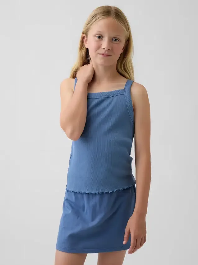 Kinder-tanktop met geribde stof en vierkante hals