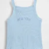 Kinder-tanktop met geribde stof en vierkante hals