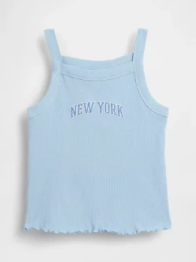 Kinder-tanktop met geribde stof en vierkante hals