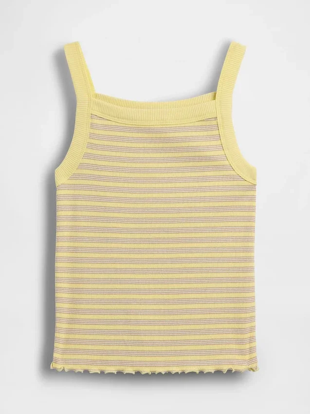 Kinder-tanktop met geribde stof en vierkante hals