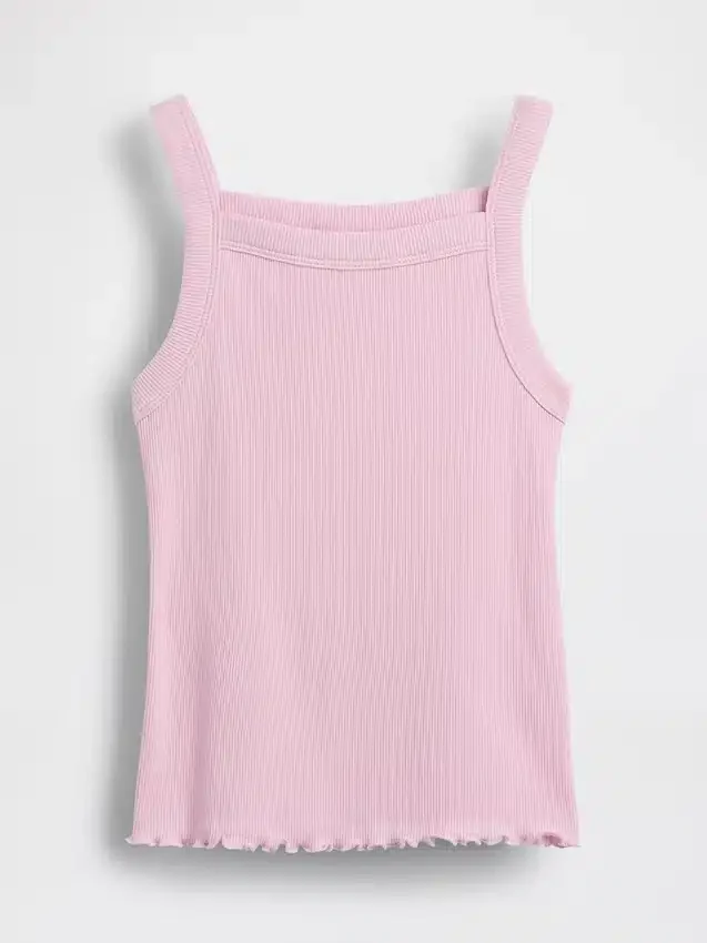 Kinder-tanktop met geribde stof en vierkante hals