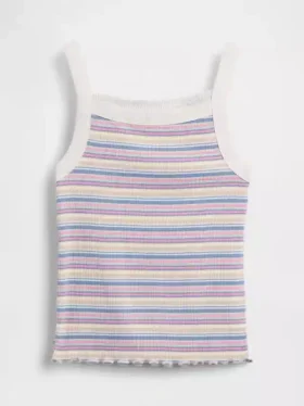 Kinder-tanktop met geribde stof en vierkante hals