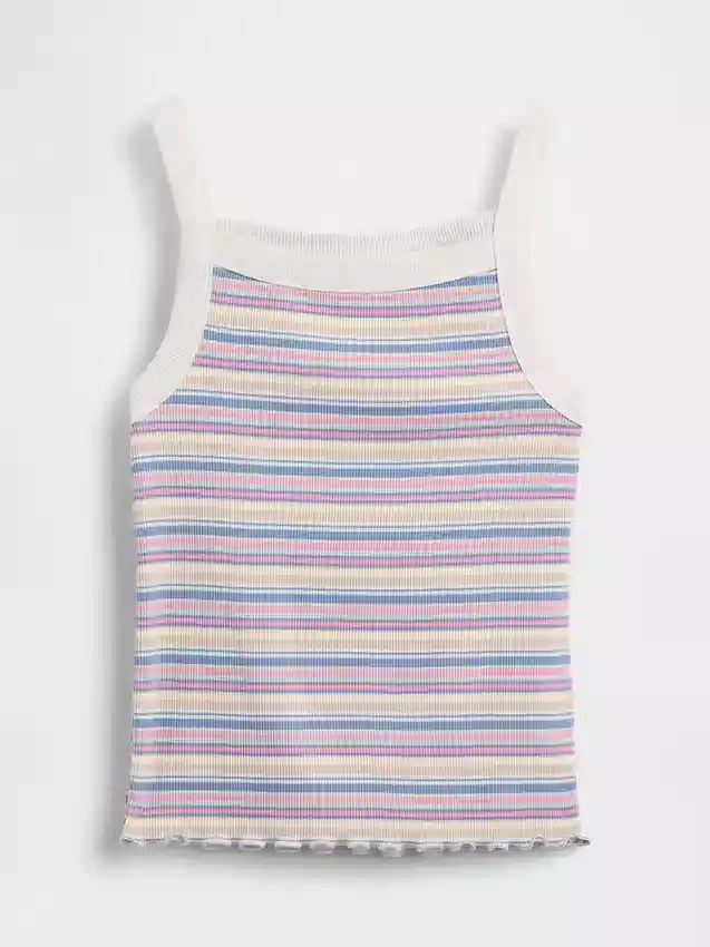 Kinder-tanktop met geribde stof en vierkante hals