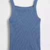 Kinder-tanktop met geribde stof en vierkante hals