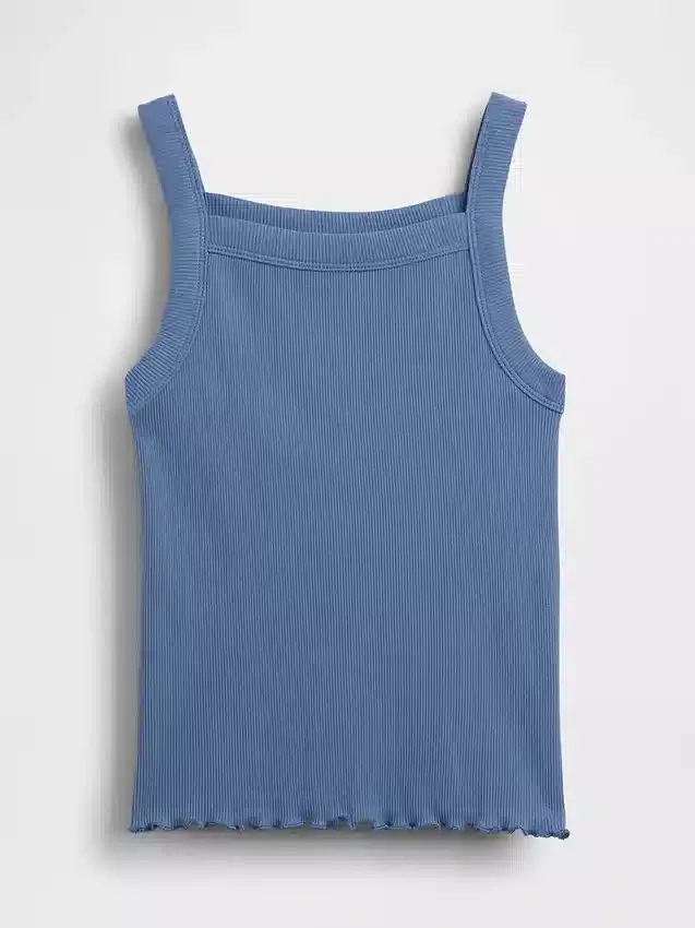 Kinder-tanktop met geribde stof en vierkante hals