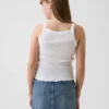 Kinder-tanktop met geribde stof en vierkante hals