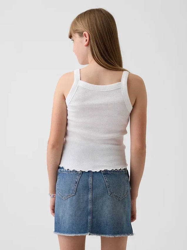 Kinder-tanktop met geribde stof en vierkante hals