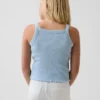 Kinder-tanktop met geribde stof en vierkante hals