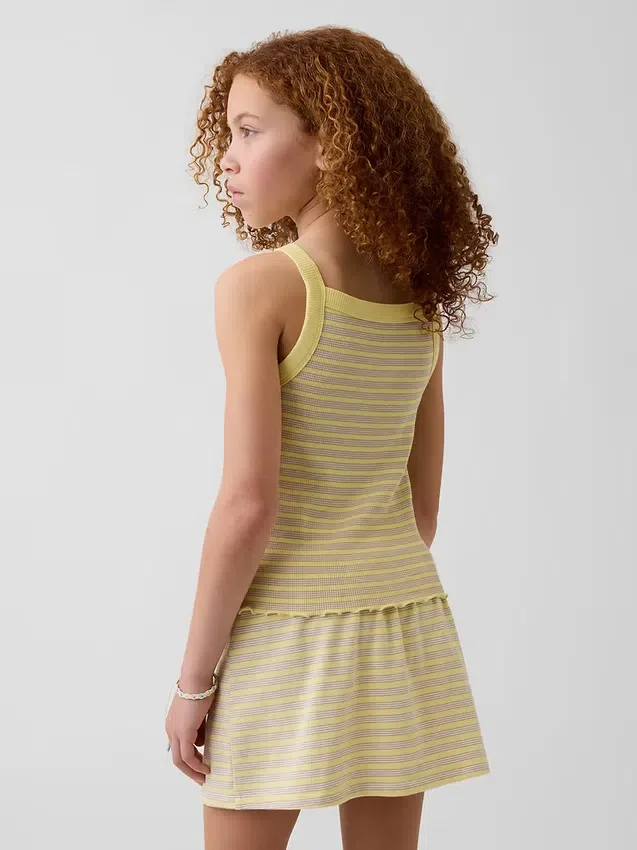Kinder-tanktop met geribde stof en vierkante hals