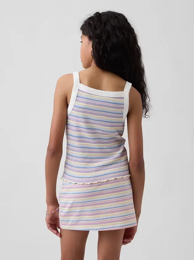 Kinder-tanktop met geribde stof en vierkante hals