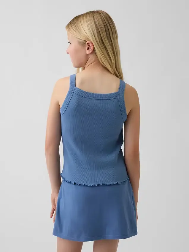 Kinder-tanktop met geribde stof en vierkante hals