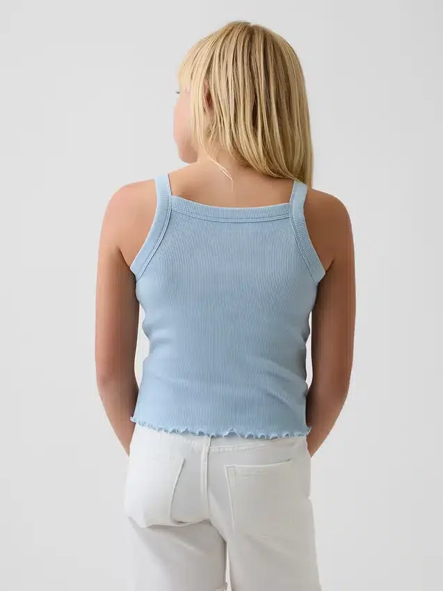 Kinder-tanktop met geribde stof en vierkante hals