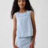 Kinder-tanktop van denim met gingham-print