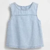 Kinder-tanktop van denim met gingham-print