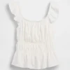 Kinder-top met fladdermouwen, smockwerk en peplum