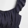Kinder-top met fladdermouwen, smockwerk en peplum