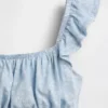 Kinder-top met fladdermouwen, smockwerk en peplum