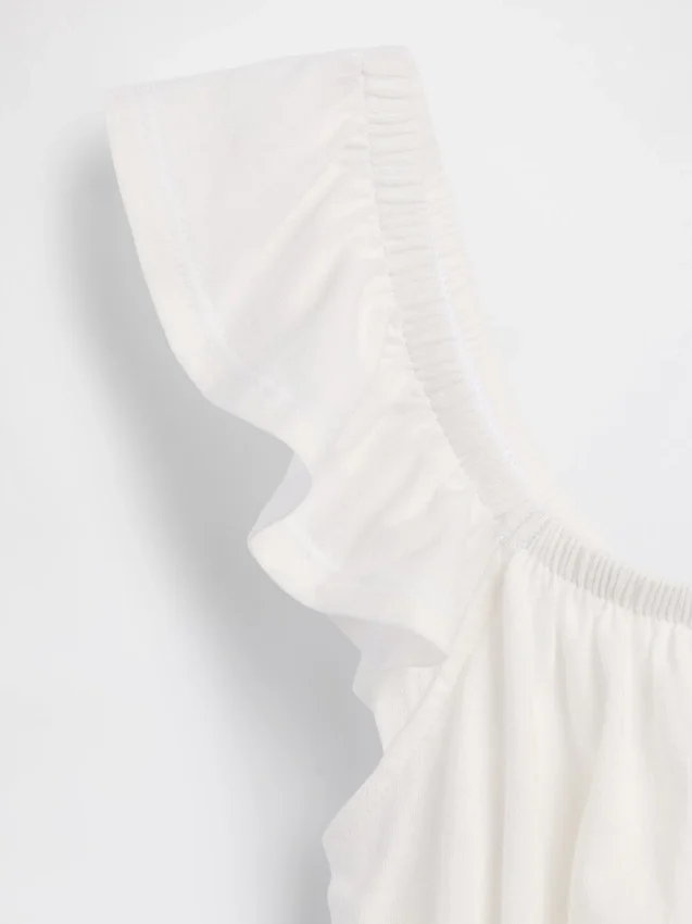 Kinder-top met fladdermouwen, smockwerk en peplum
