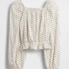 Kinder-top met peplum en gekreukeld effect