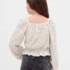 Kinder-top met peplum en gekreukeld effect